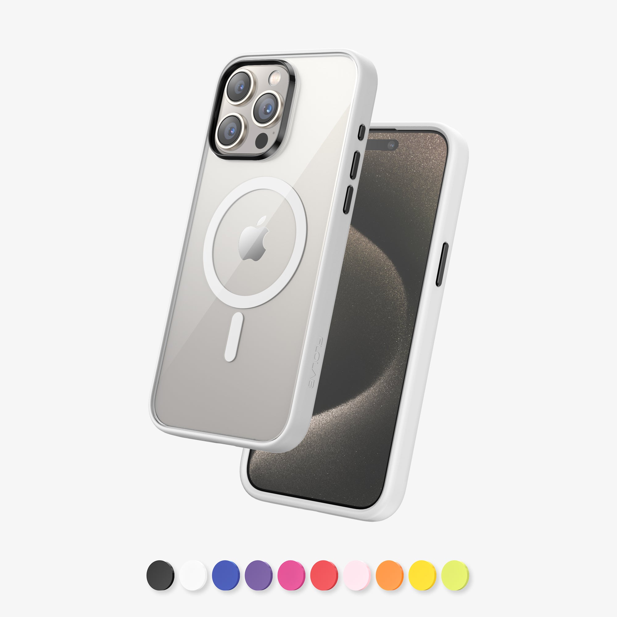 FLOLAB Surtect Tri-Fusion Magnetic for iPhone 15 Series Phone Case Surtect White Clear