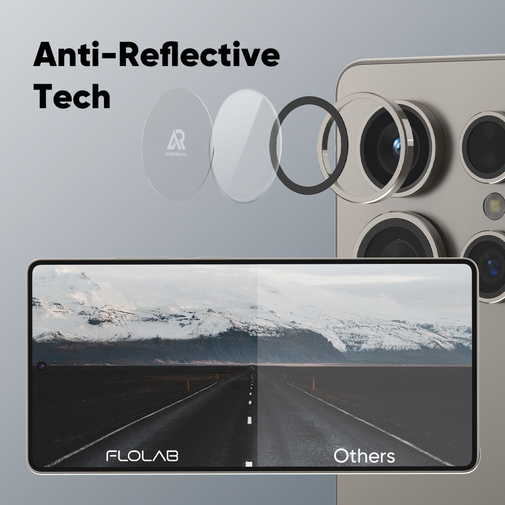 FLOLAB NanoArmour for Samsung Galaxy S25 Ultra Camera Lens Protector Anti Reflective Coating - 3 Color Options