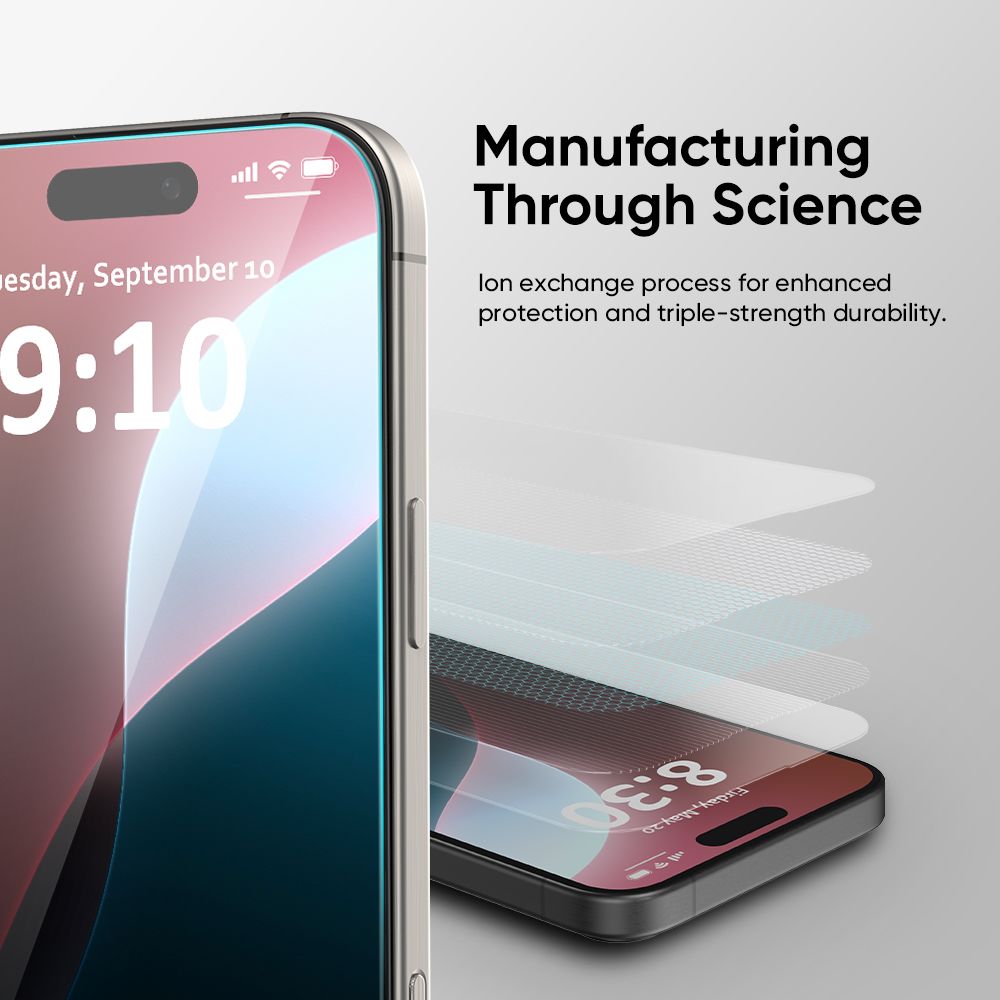 FLOLAB ONETIME NanoArmour for iPhone 16 Series Case Friendly Screen Protector, Ultra Clear, Easy to Install