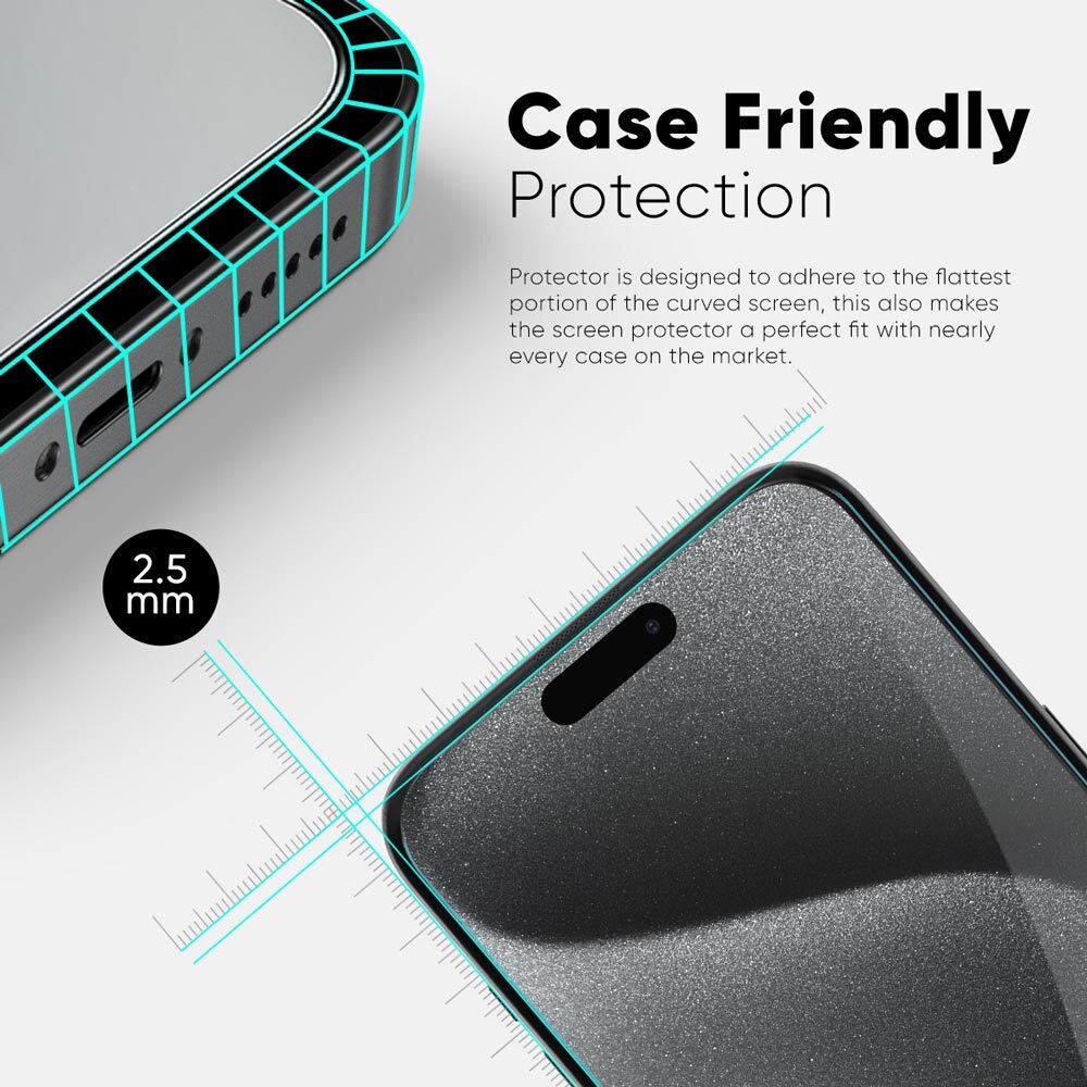 ONETIME NanoArmour Screen Protector for iPhone 15 Series Ultra Clear Case Friendly Screen Protector