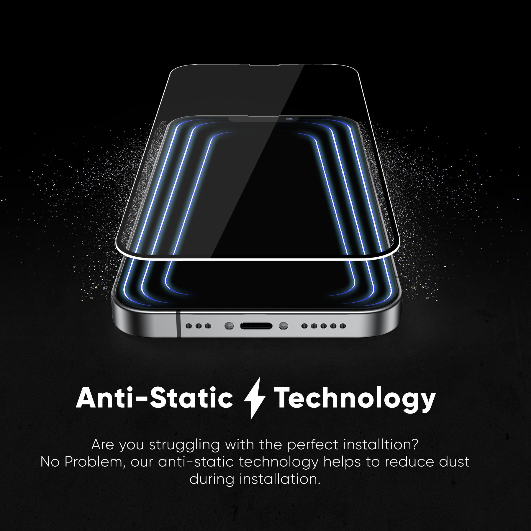 NanoArmour iPhone 13 mini Screen Protector Antimicrobial Anti-Dust Edge-to-Edge Blue Light Blocker